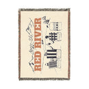 Red River, New Mexico Ski Town Throw Blanket | Mountain Woven Blanket-3