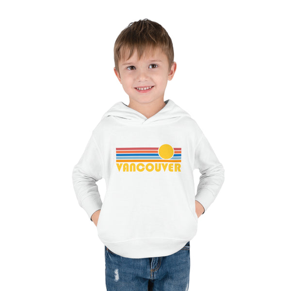 Vancouver, Canada Toddler Hoodie - Retro Sunrise Unisex Vancouver Toddler Sweatshirt