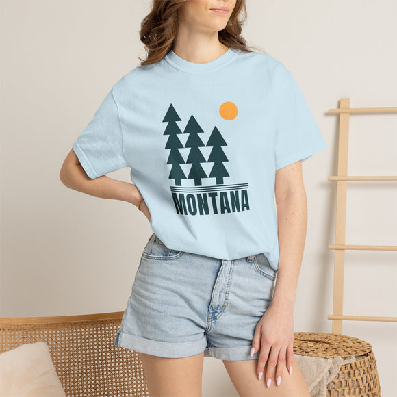 Montana T Shirt, Comfort Colors Cotton 100% Cotton Trees Tee