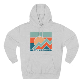 Buy heather-grey North Carolina Hoodie - Retro Mountain Unisex Sweatshirt