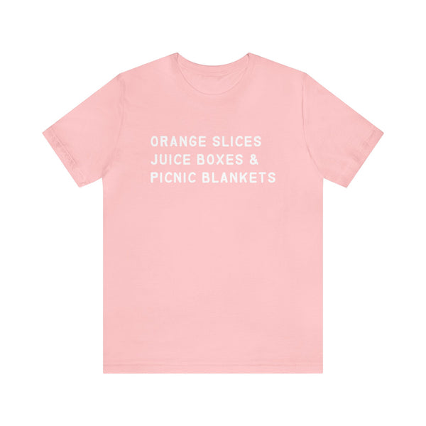 Soccer Mom T-Shirt - Fun Orange Slices, Juice Boxes Tee