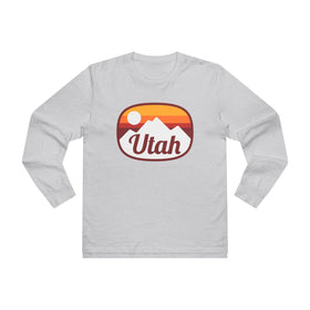 Utah Mens Base Long-sleeve Tee - Retro Ombre Heavy Weight Long Sleeve T-shirt