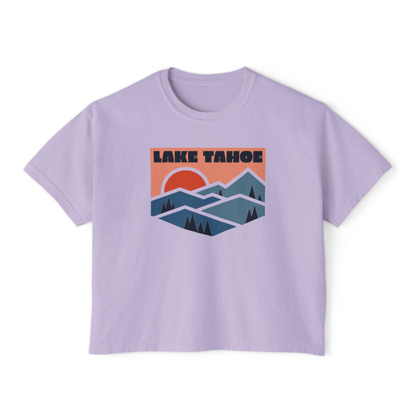 Women's Lake Tahoe, California Boxy Graphic Tee - Slightly Cropped