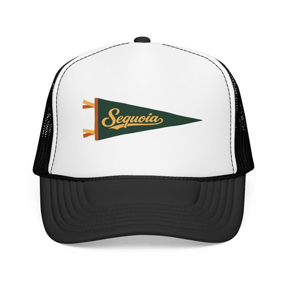 Sequoia National Park Pennant Trucker Hat — Vintage Foam Mesh Cap