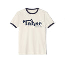 Lake Tahoe, California Cotton Ringer Graphic Tee - Unisex Lake Tahoe T Shirt, Vintage Style Tee, Men's/Women's Tee-1