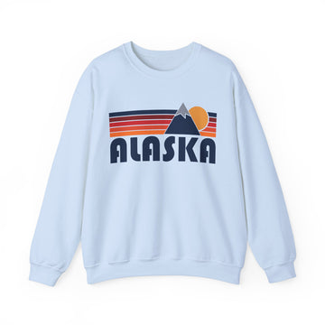 Buy light-blue Alaska Sweatshirt Retro Mountains, Alaska Unisex Crewneck, Vintage Cozy Jumper, Gift for Outdoor Lovers