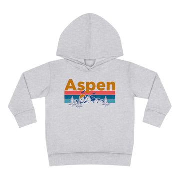 Aspen Toddler Hoodie - Retro Mountain Sun Unisex Aspen Toddler Sweatshirt - 0