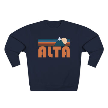 Buy navy Premium Alta, Utah Retro Mountain Graphic Sweatshirt