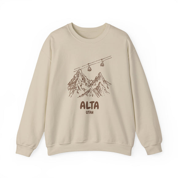 Alta, Utah Mountain Gondola Sweatshirt, Travel Graphic