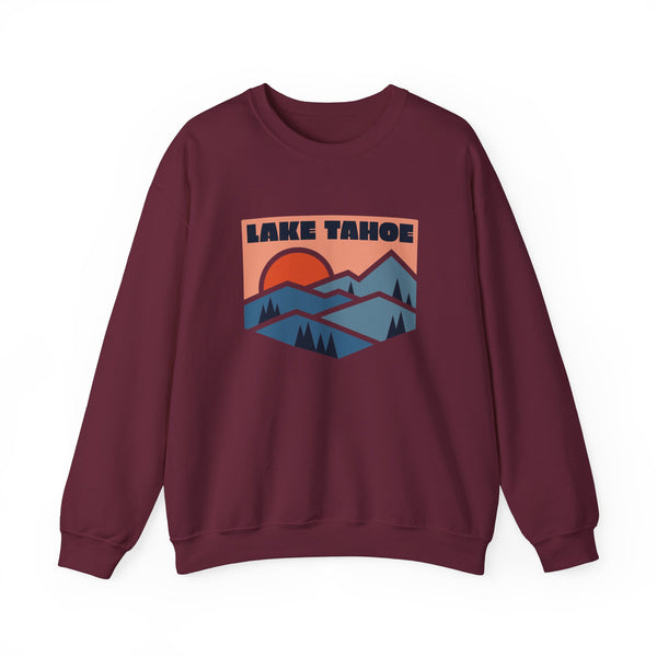 Lake Tahoe, California Sweatshirt Retro Mountains, Lake Tahoe Unisex Graphic Crewneck