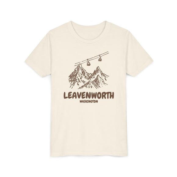 Leavenworth, Washington Youth T-Shirt — Vintage Gondola Ski Mountain Tee