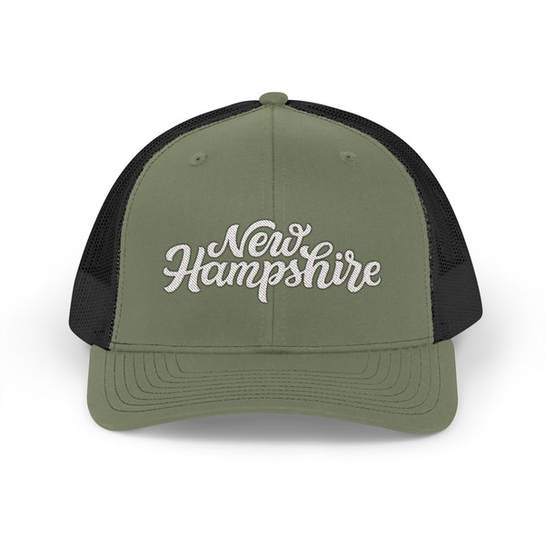 New Hampshire Snapback Trucker Cap - Embroidered New Hampshire Hat