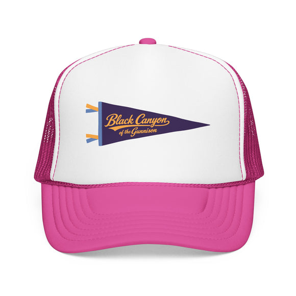 Black Canyon National Park Pennant Trucker Hat — Vintage Foam Mesh Cap