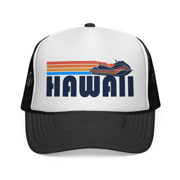 Hawaii Retro PWC Boating Trucker Hat - Vintage Style Hawaii Cap - 0