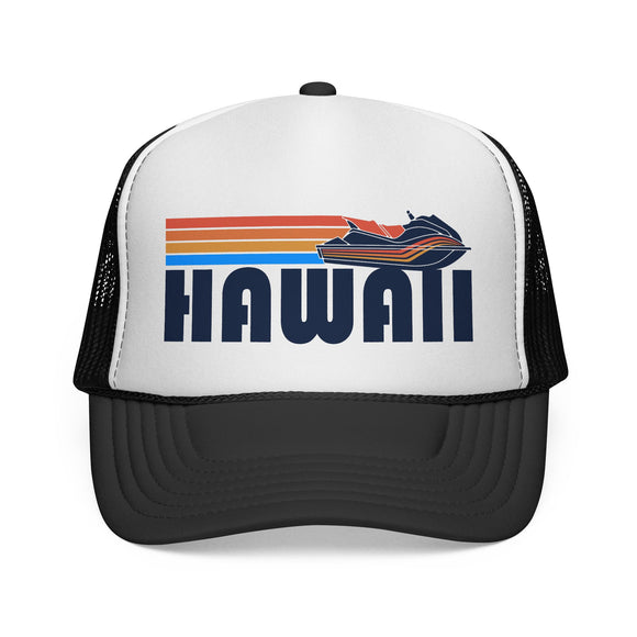 Hawaii Retro PWC Boating Trucker Hat - Vintage Style Hawaii Cap