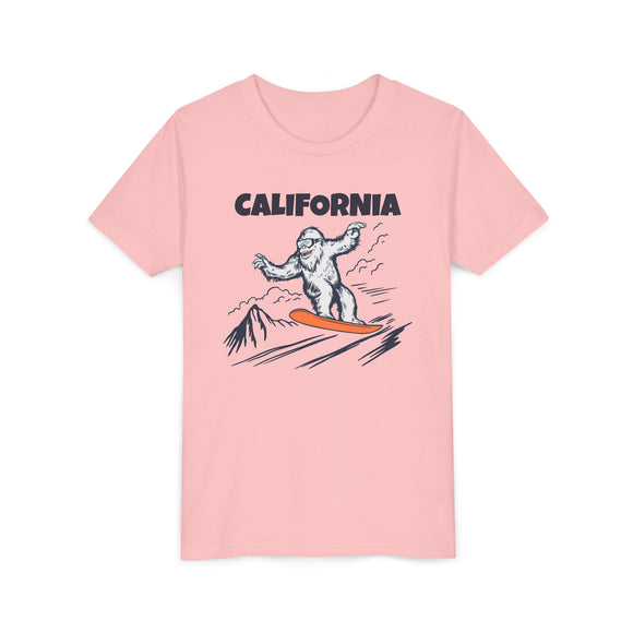 California Yeti Snowboard Youth Tee - Kids Skiing Shirt