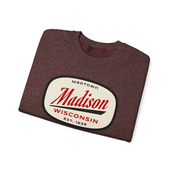 Madison, Wisconsin Sweatshirt - Unisex Retro Crewneck Madison Sweatshirt