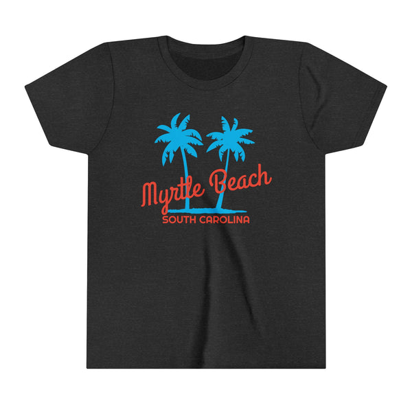 Myrtle Beach, South Carolina Youth Shirt - Retro Palm Tree Myrtle Beach Kid's T-Shirt