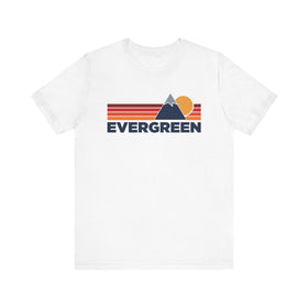 Retro Evergreen, Colorado T-shirt, Mountain Tee, Vintage Evergreen Unisex Jersey Shirt, Outdoor Hiking Apparel