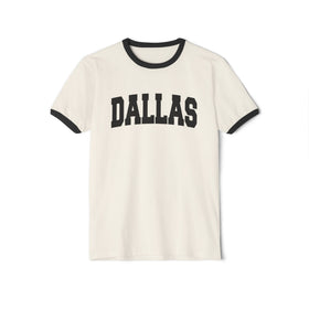 Dallas, Texas Cotton Ringer Graphic Tee - Unisex Dallas T Shirt, Vintage Style Tee, Men's/Women's Tee - 0