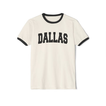 Dallas, Texas Cotton Ringer Graphic Tee - Unisex Dallas T Shirt, Vintage Style Tee, Men's/Women's Tee - 0
