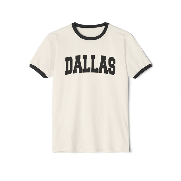 Dallas, Texas Cotton Ringer Graphic Tee - Unisex Dallas T Shirt, Vintage Style Tee, Men's/Women's Tee