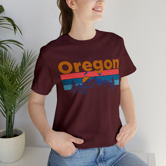 Oregon T-Shirt - Mountain Sunset Unisex Oregon Shirt