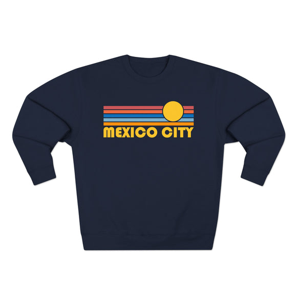 Premium Mexico City, Mexico Retro Sun Graphic Sweatshirt