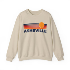 Asheville, North Carolina Sweatshirt Retro Sun Unisex - Asheville Vintage Inspired Warm Pullover Jumper