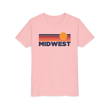 Buy pink Midwest Youth T-Shirt — Retro Sun Tee