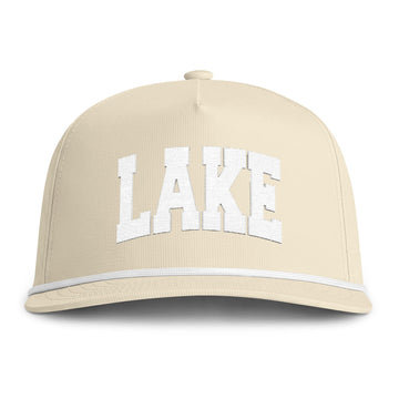 Buy ivory Lake Embroidered Rope Hat - Vintage Sunwashed Rope Cap, Comfort Colors
