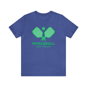 Buy heather-true-royal West Virginia Pickleball T-Shirt - Unisex West Virginia Shirt