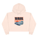 Women's Vail, Colorado Crop Hoodie - Premium Mountain Crop Sweatshirt-2