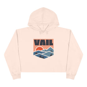 Women's Vail, Colorado Crop Hoodie - Premium Mountain Crop Sweatshirt - 0