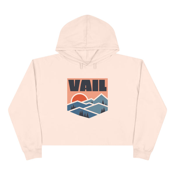 Women's Vail, Colorado Crop Hoodie - Premium Mountain Crop Sweatshirt