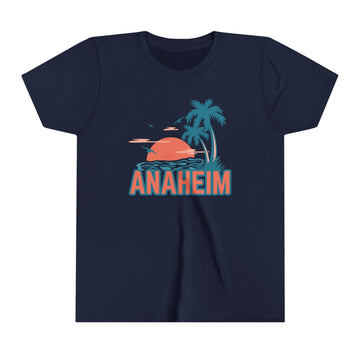 Buy navy Anaheim, California Youth Shirt - Retro Palm Tree Anaheim Kid's T-Shirt