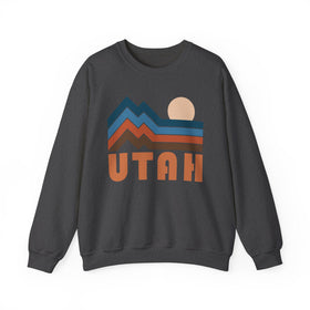 Buy dark-heather Utah Sweatshirt Retro Mountains, Utah Unisex Graphic Crewneck