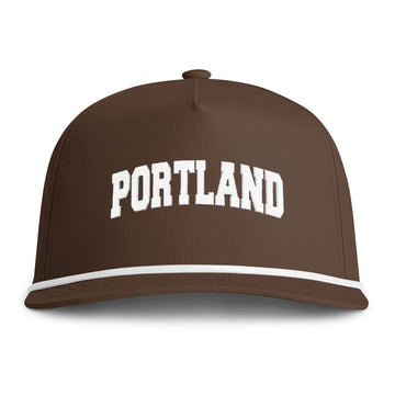 Portland, Oregon Embroidered Rope Hat - Vintage Sunwashed Rope Cap, Comfort Colors - 0