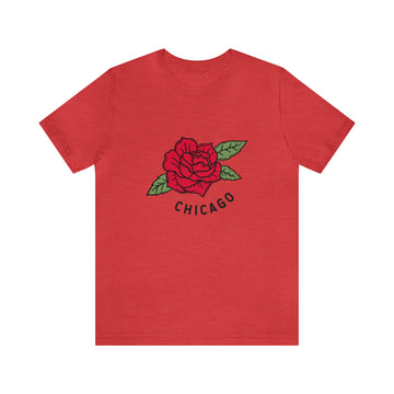 Buy heather-red Chicago, Illinois T-Shirt - Retro Unisex Chicago Shirt