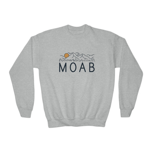 Moab, Utah Youth Sweatshirt - Unisex Kid's Moab Crewneck Sweatshirt