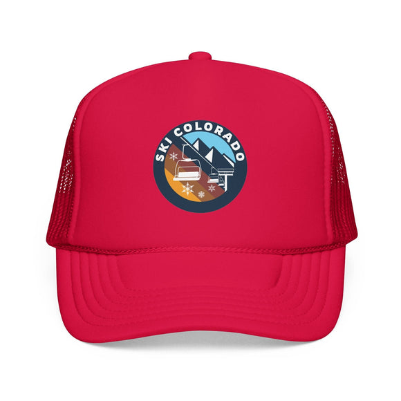 Kids Ski Colorado Retro Ski Lift Mountain Foam Trucker Hat