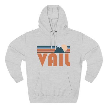Buy heather-grey Vail, Colorado Hoodie - Retro Mountain Unisex Sweatshirt
