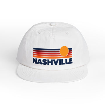 Nashville, Tennessee retro sunset Surf Cap | vintage striped sun state hat
