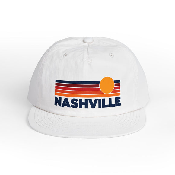 Nashville, Tennessee retro sunset Surf Cap | vintage striped sun state hat