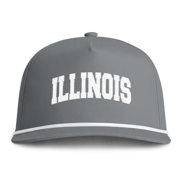 Buy granite Illinois Embroidered Rope Hat - Vintage Sunwashed Rope Cap, Comfort Colors