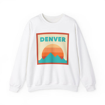 Retro Denver, Colorado Sweatshirt, Mountain Sun Design, Unisex Crewneck, Gift for Outdoorsy Friends, Vintage Denver, Colorado Jumper
