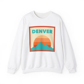Retro Denver, Colorado Sweatshirt, Mountain Sun Design, Unisex Crewneck, Gift for Outdoorsy Friends, Vintage Denver, Colorado Jumper