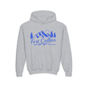 Retro Fort Collins, Colorado Youth Hoodie - Mountain Fort Collins, Colorado Kids Sweatshirt, Cute Fort Collins, Colorado Children's Pullover