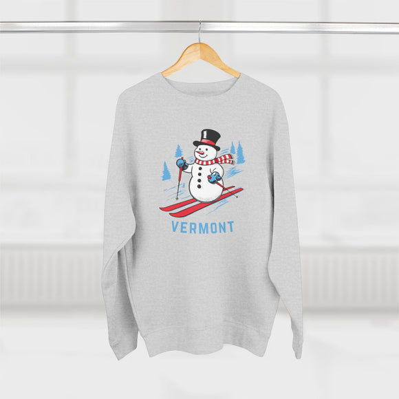 Premium Vermont Skiing Snowman Sweatshirt