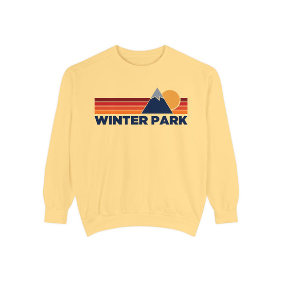 Winter Park, Colorado Mountain Stripes Sweatshirt | Comfort Colors - 100% Cotton